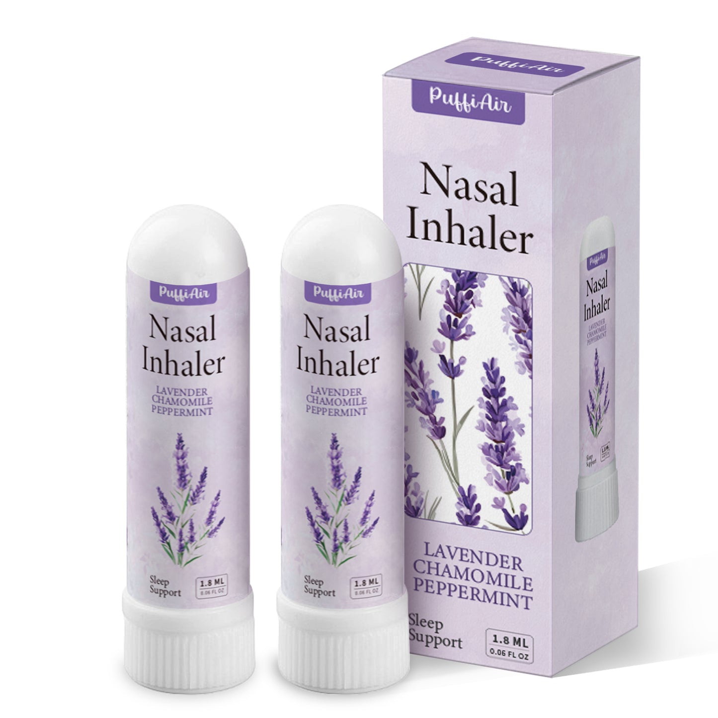 Nasal Sticks for Breathing Improvement with Extracts of Pure Mullein and Mint