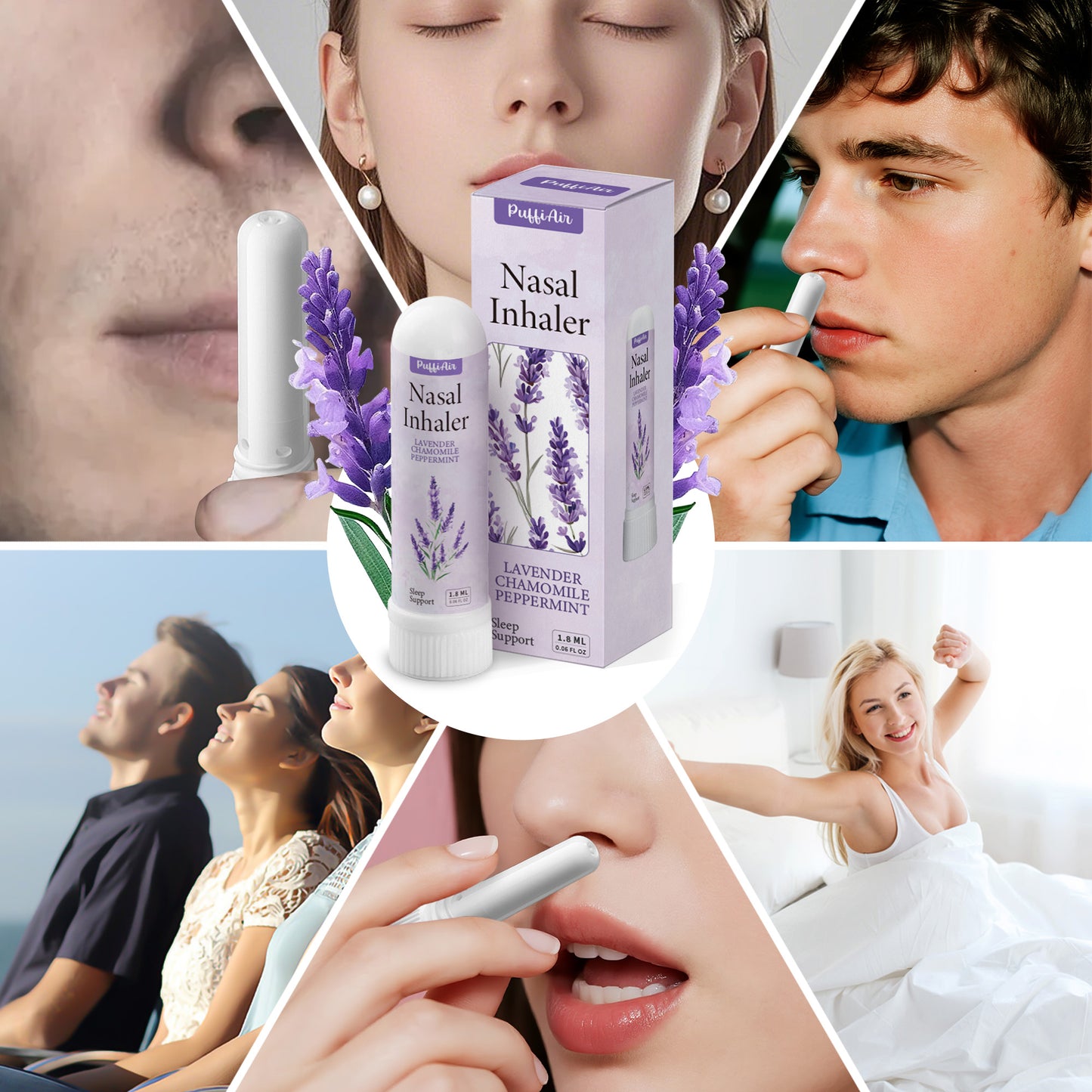 Nasal Sticks for Breathing Improvement with Extracts of Pure Mullein and Mint