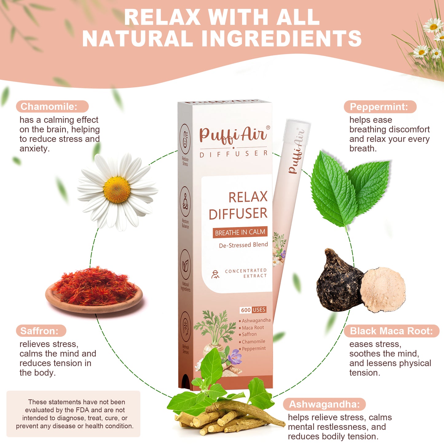 New Relax Herbal Diffuser - 600 Uses