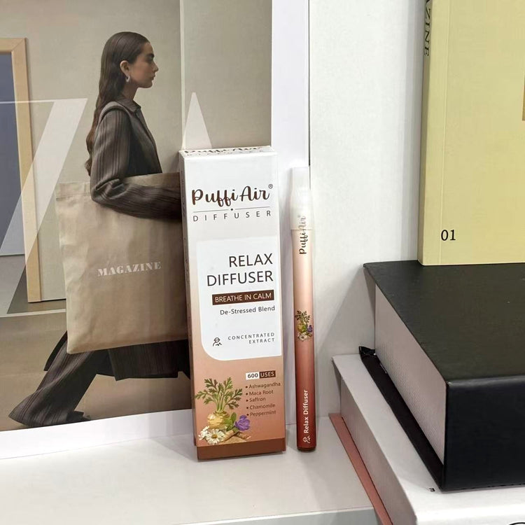 PuffiAir portable aromatherapy diffuser on the go