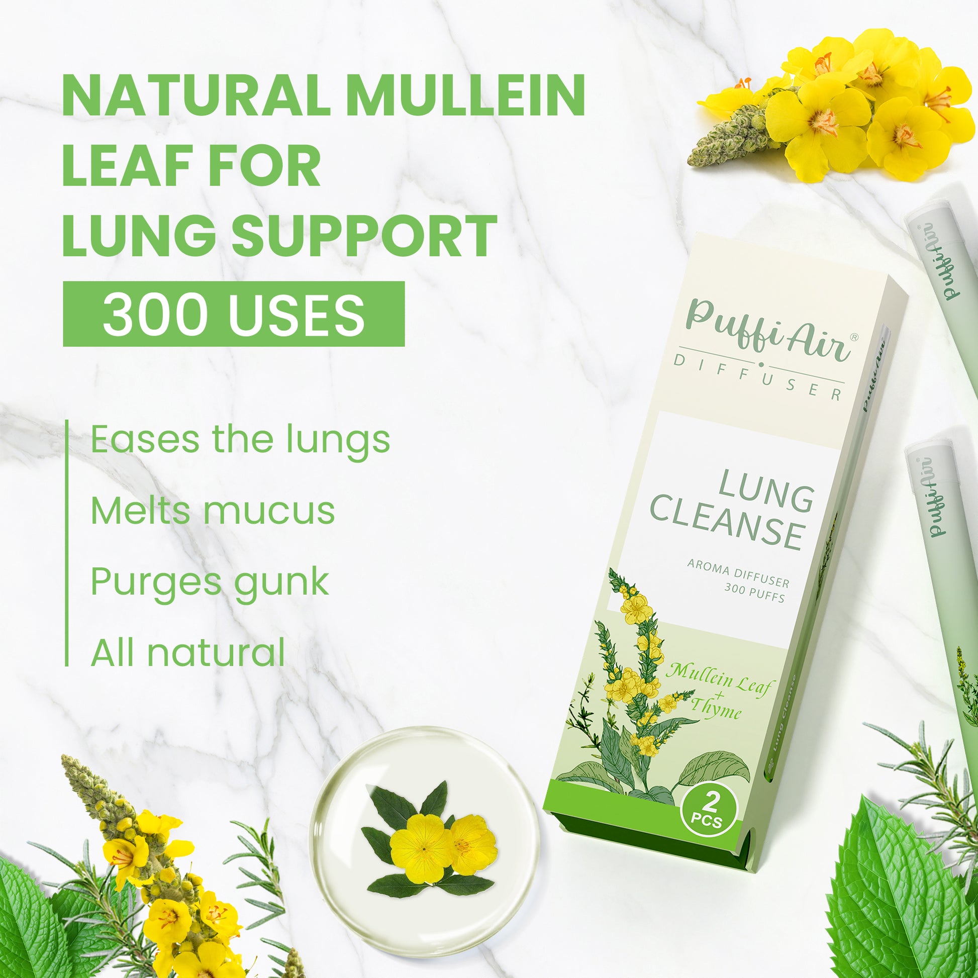 Diffusore di Erbe Naturali 4 in 1 con Timo Mullein Menta per Diffusore di Erbe Naturali 4 in 1 con Timo Mullein Menta per
