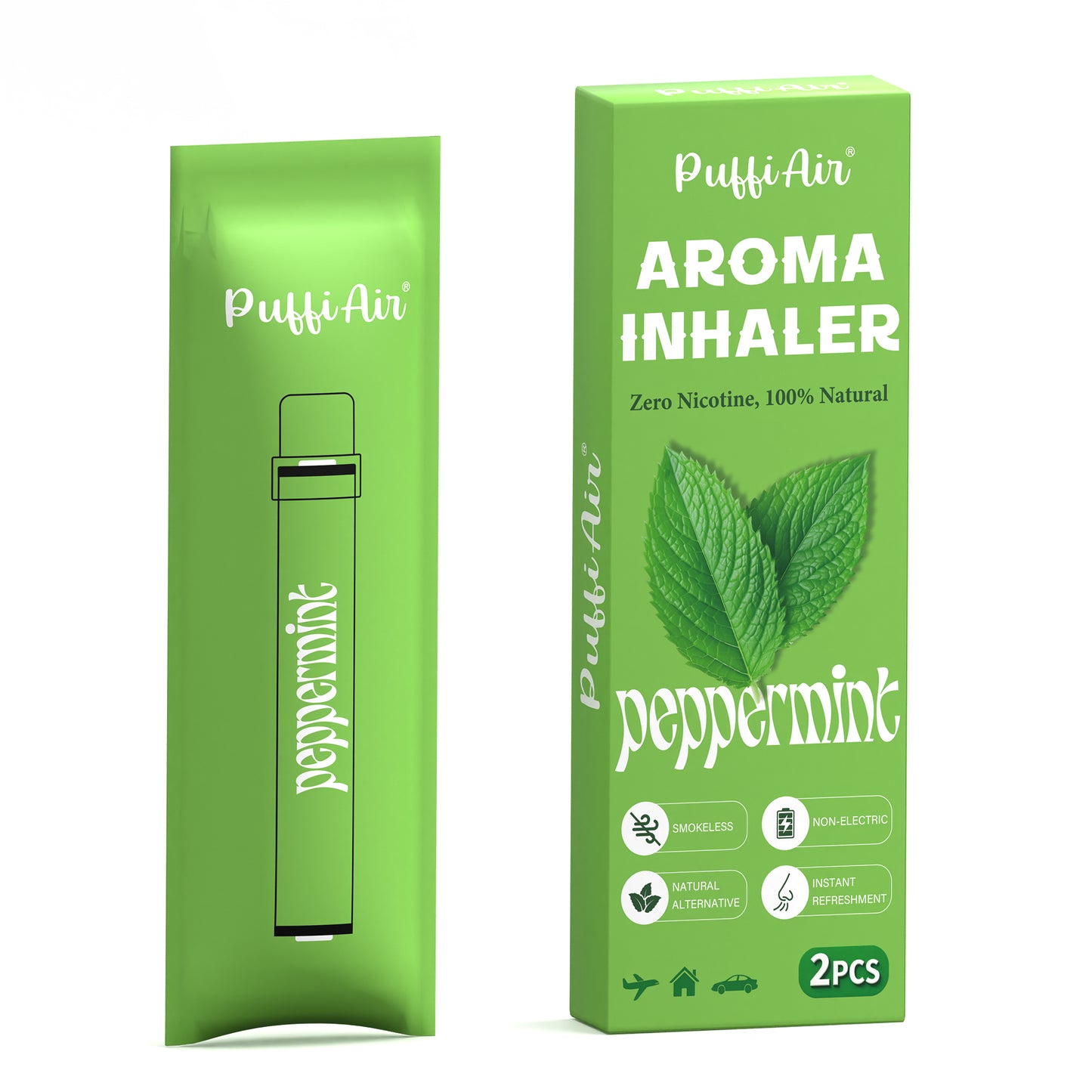 New Peppermint Aroma Inhaler - 2 Pcs