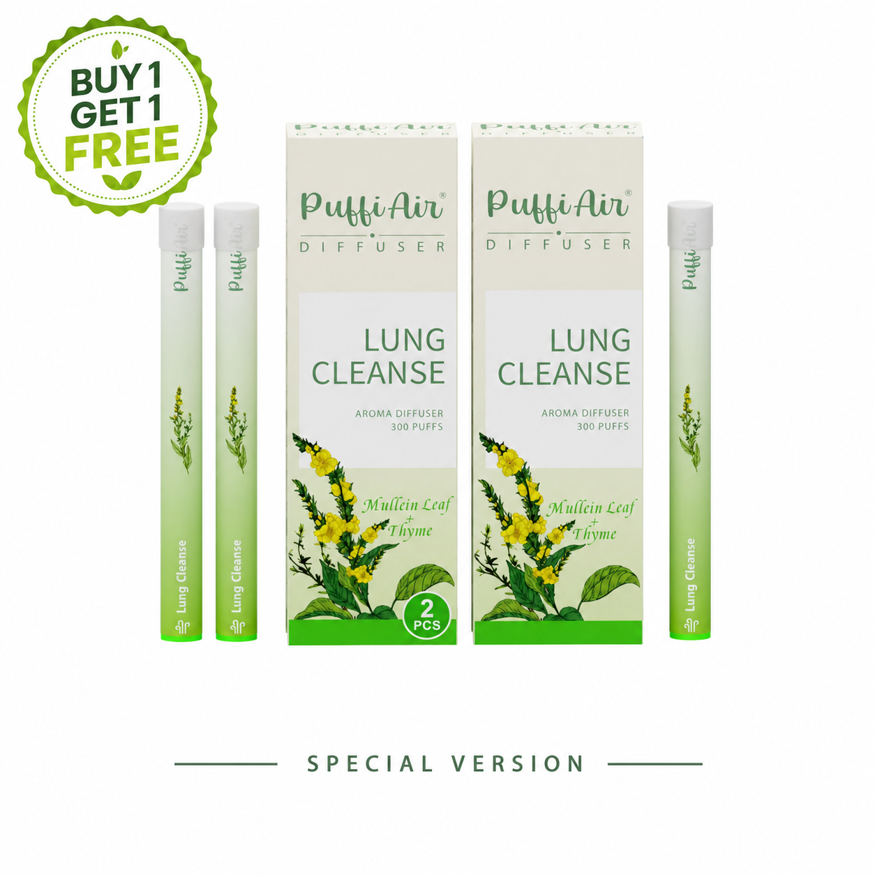 [BOGO FREE] PuffiAir Herbal Diffusers - 300 Uses (3 PCS) - Misprinted Date Version - Limited Quantity