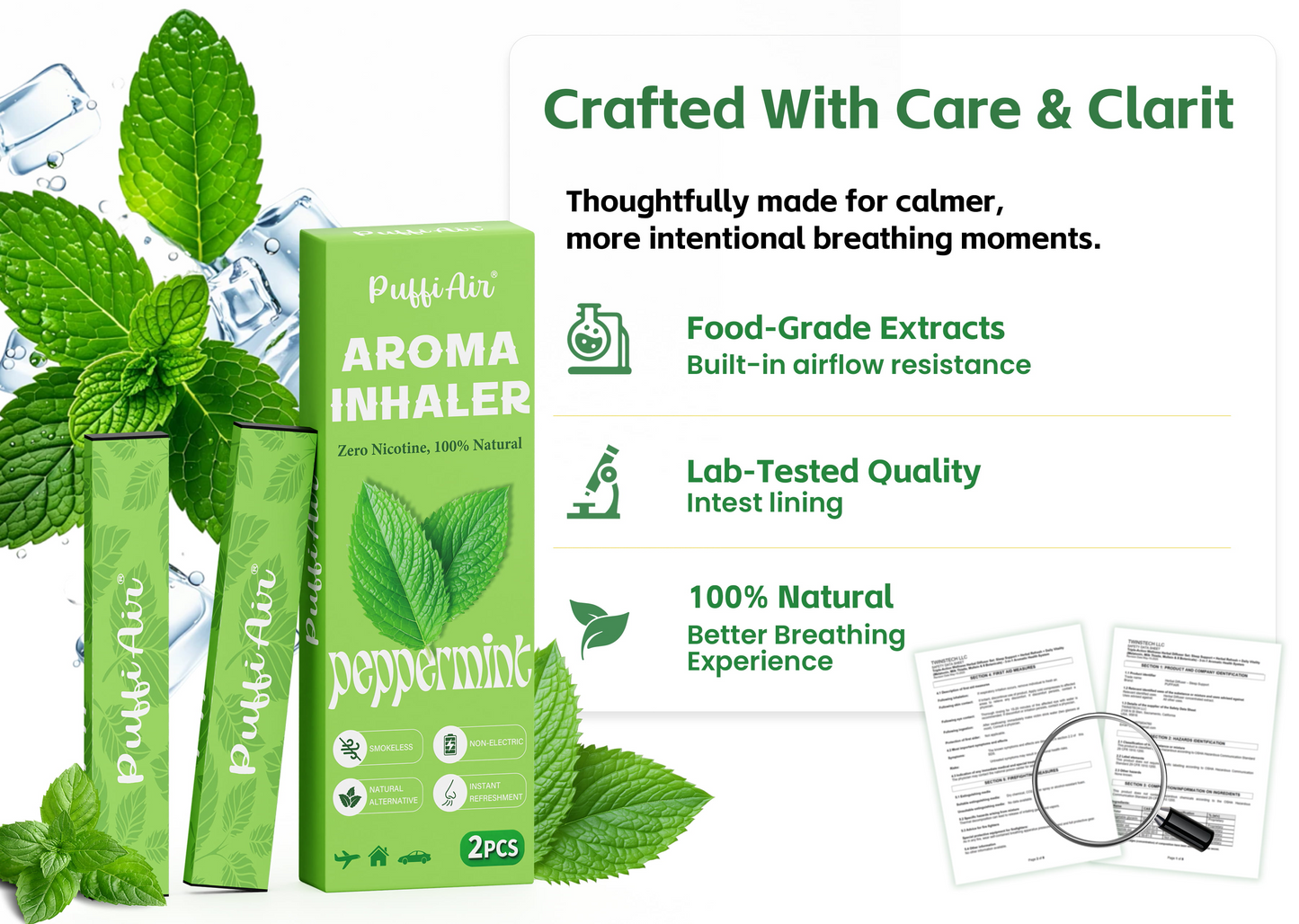 New Pure & Fresh Inhaler Pack - 4Pcs