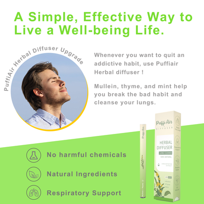 PuffiAir Aroma Diffuser Set – Natural Wellness Kit with Mullein, Milk Thistle & Melatonin Diffusers – 600 Puffs Each