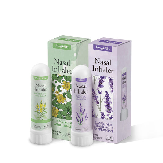 Nasal Sticks for Breathing Improvement with Extracts of Pure Mullein and Mint