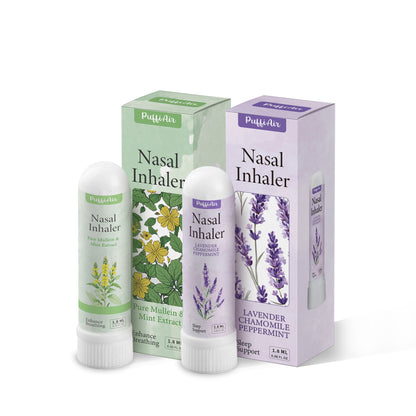 Nasal Sticks for Breathing Improvement with Extracts of Pure Mullein and Mint